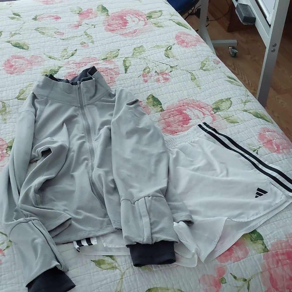 Layer 8 Gray and Pink Performance Top